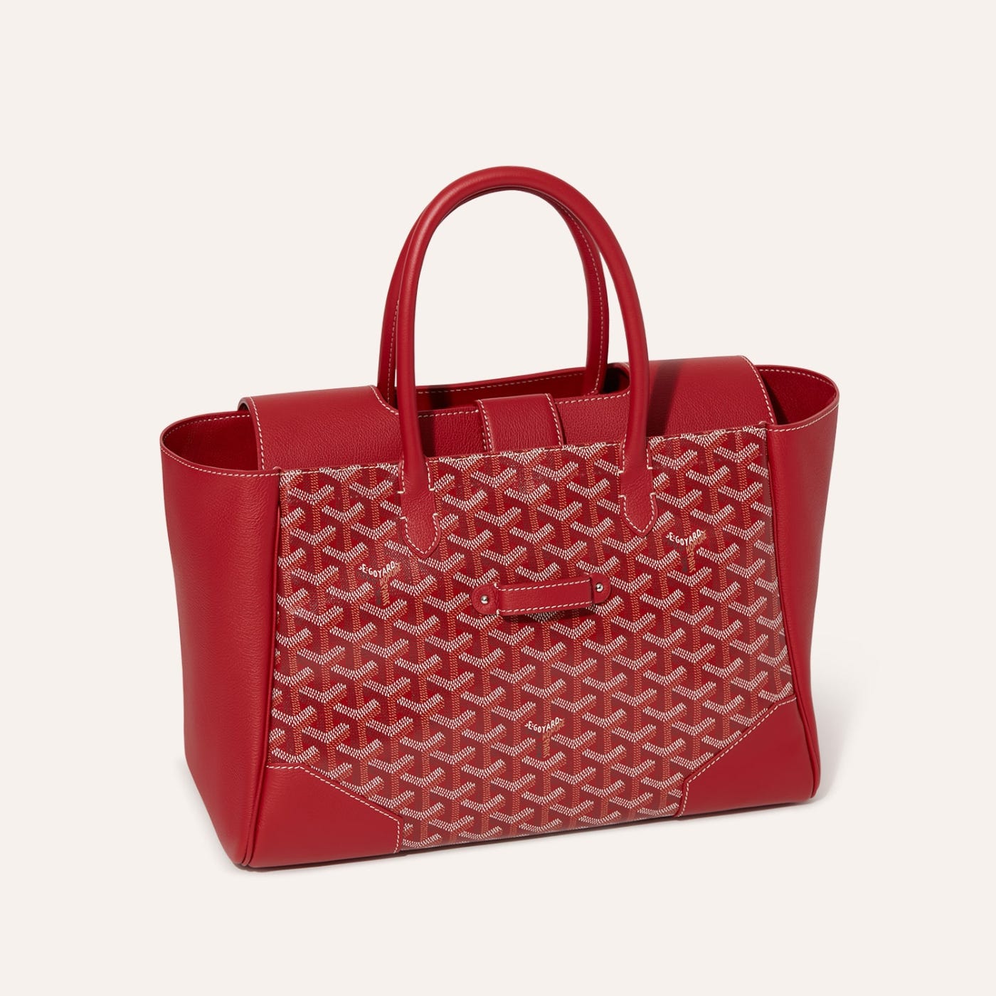 Goyard Saigon Tote Red Goyardine Canvas Palladium Hardware - Image 4